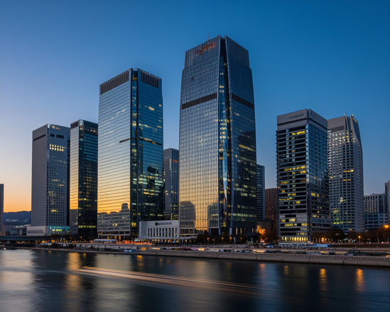 Seoul Financial District Twilight