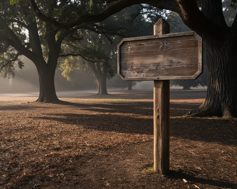 Symbolic Empty Signpost in National Park