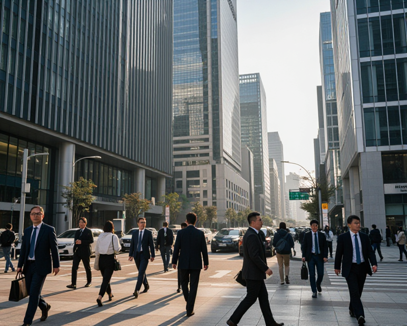 Seoul Business District Morning