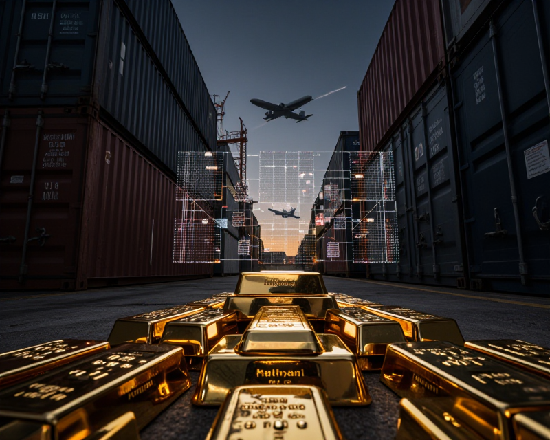 Symbolic representation of global sanctions and key sectors