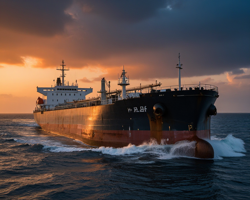 Cinematic Oil Tanker in Strait