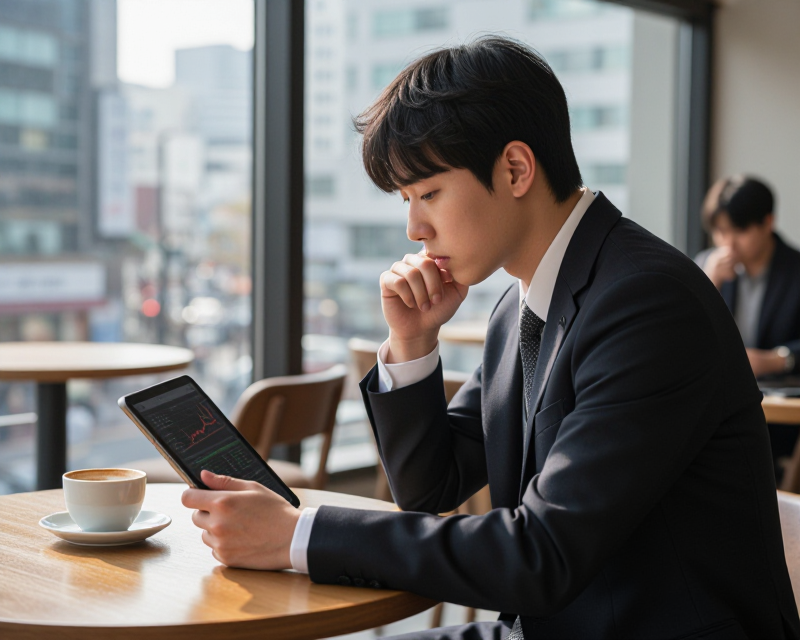 Reflective Young Professional in Seoul