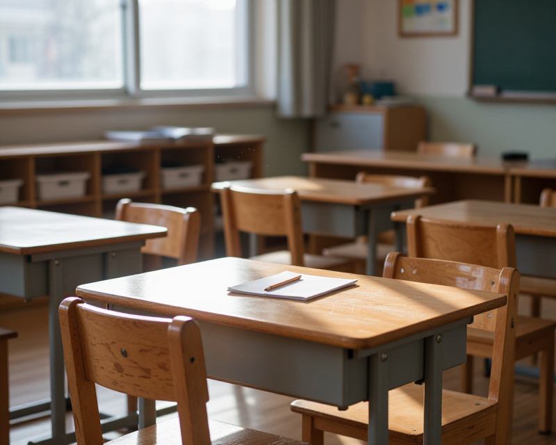 Empty Kindergarten Classroom in Korea