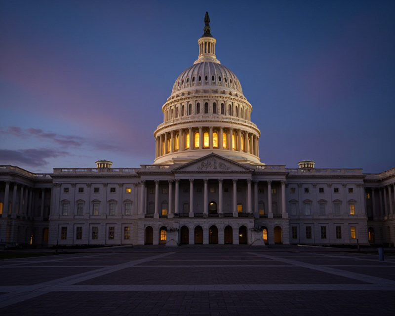 Solemn US Capitol at Twilight