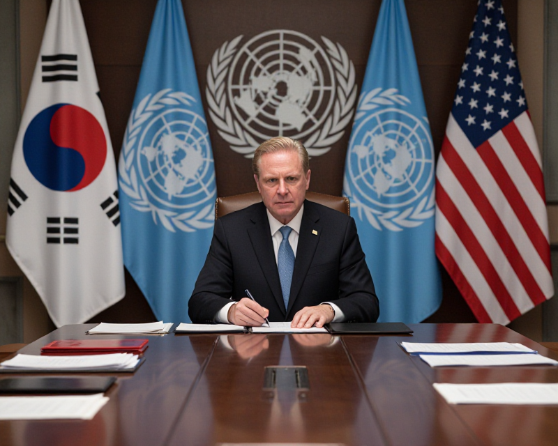 Diplomatic meeting atmosphere
